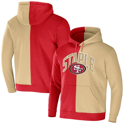 San Francisco 49ers Red Gold Split Logo Pullover Hoodie